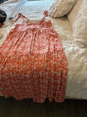 Shop Stevie Coral and White Floral Dress